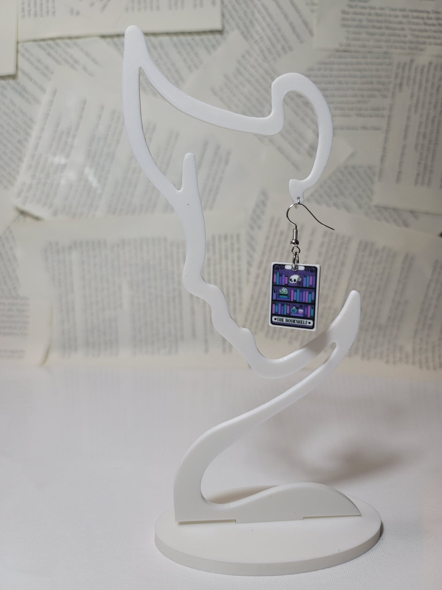 Bookshelf Tarot Earrings – Bold Acrylic Jewelry for Bookish Babes & Smut Lovers