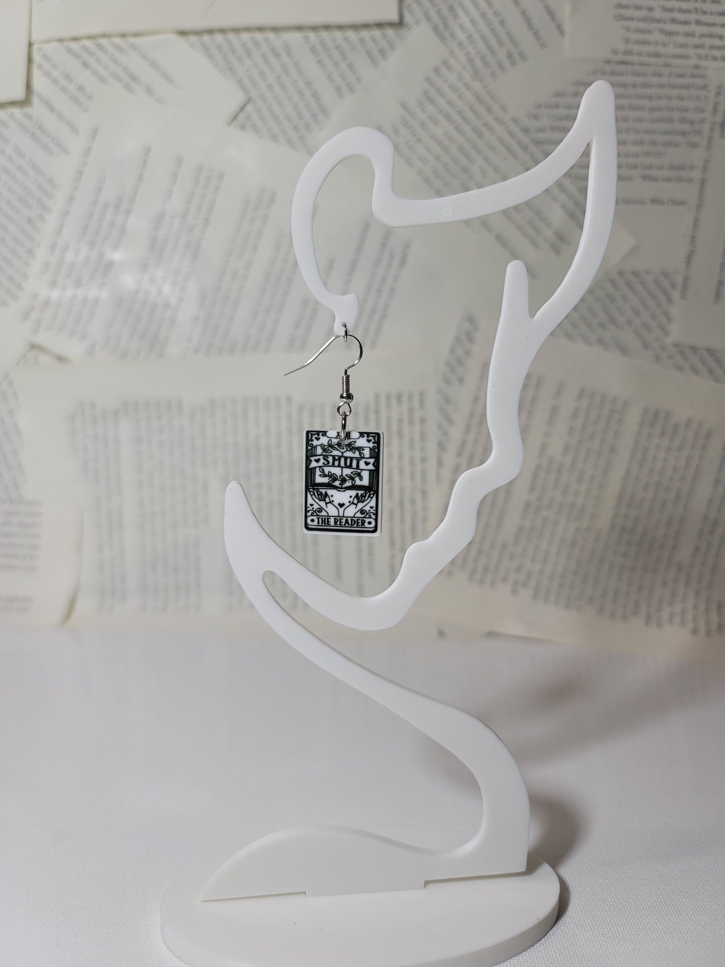 Smut Reader Statement Earrings – Bold, Spicy Tarot Card Jewelry for Romance Readers