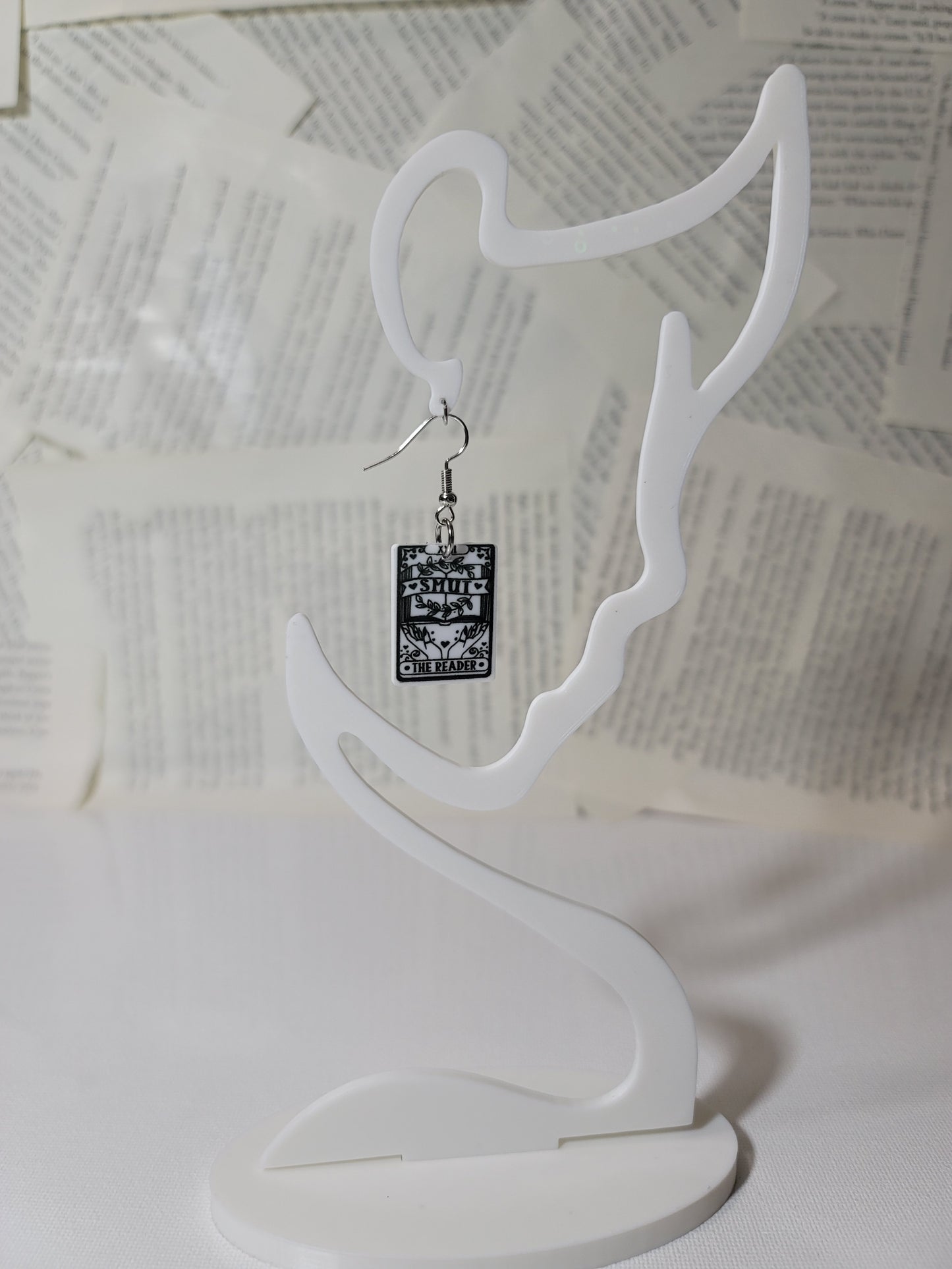 Smut Reader Statement Earrings – Bold, Spicy Tarot Card Jewelry for Romance Readers