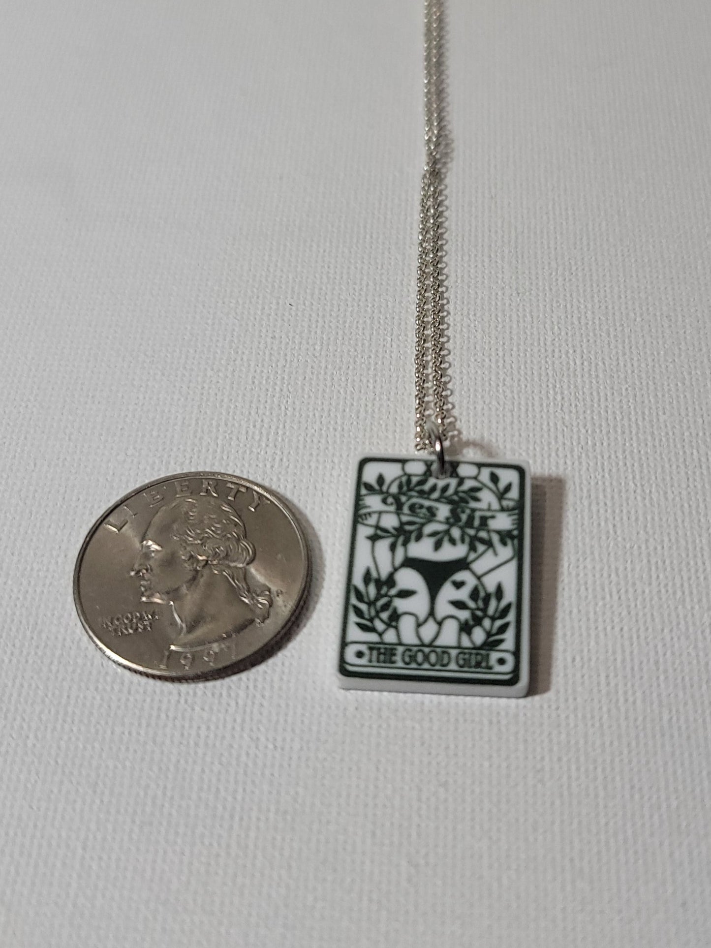 Good Girl Statement Necklace – Smut-Inspired Acrylic Pendant with Sterling, Silver-Plated, or Stainless Chain