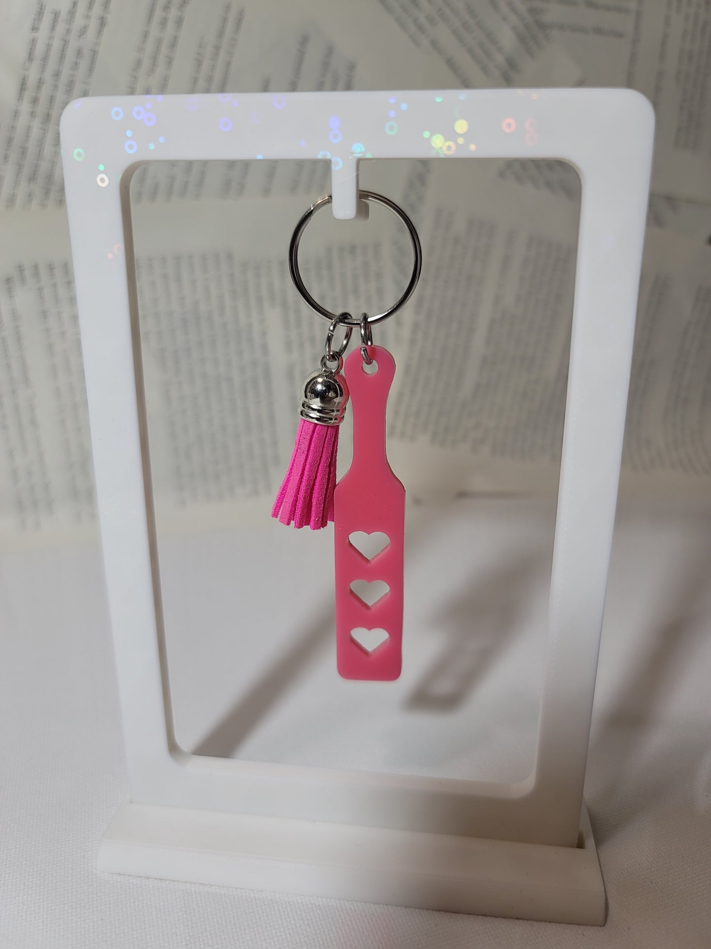 Kinky Heart Paddle Keychain – Spicy Bookish or Bedroom Accessory