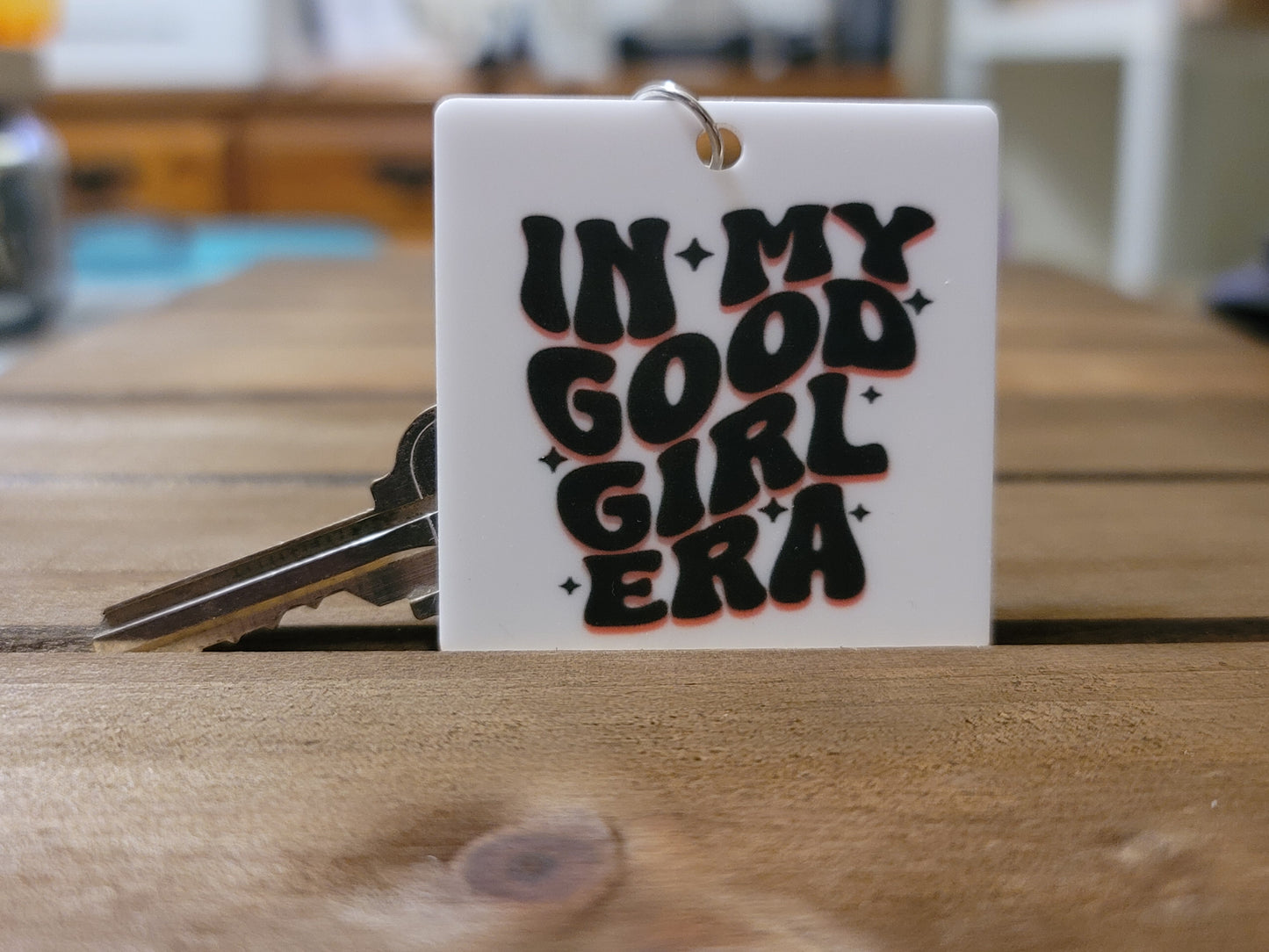 "In My Good Girl Era" Acrylic Keychain / Backpack Tag