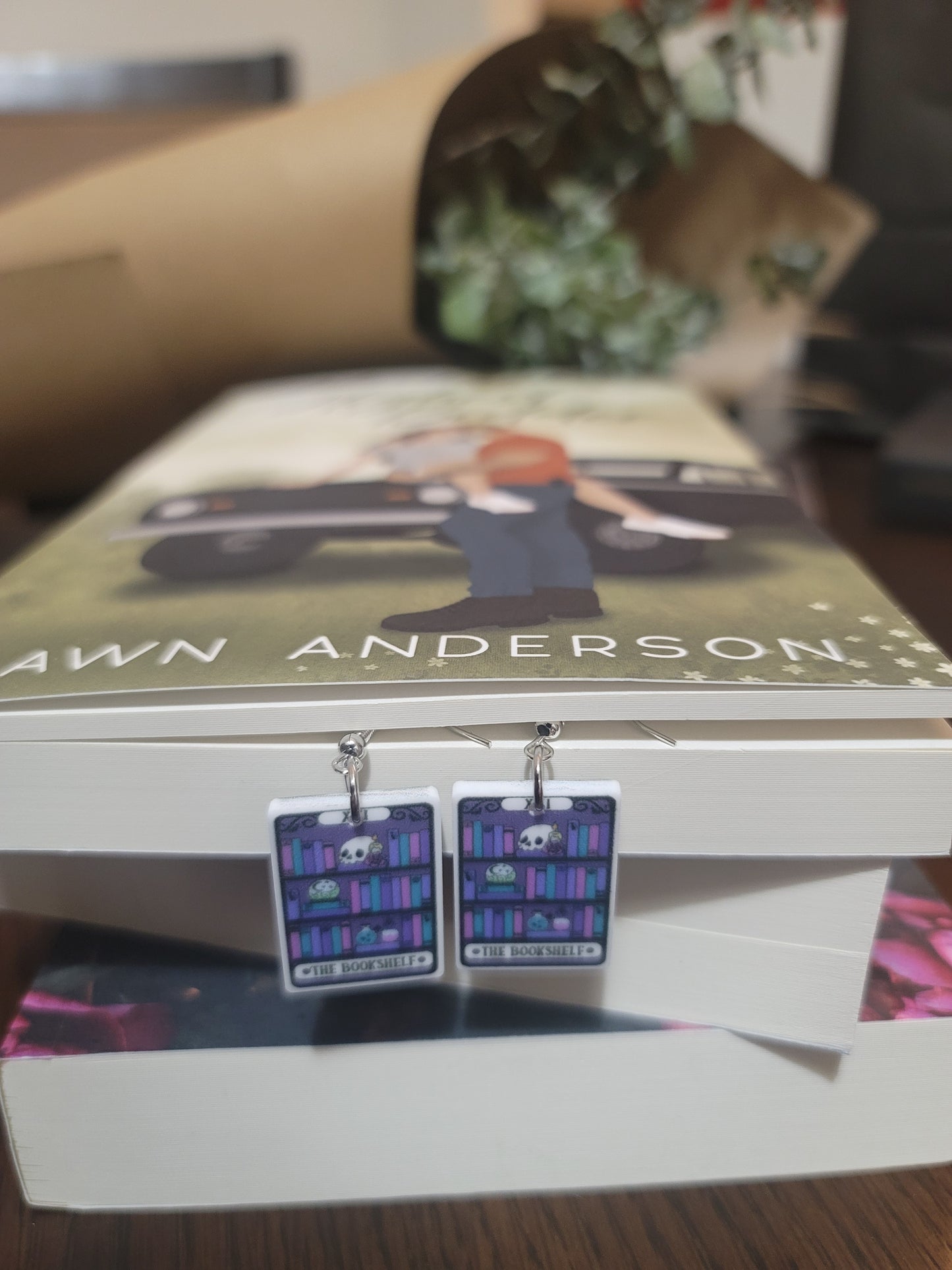 Bookshelf Tarot Earrings – Bold Acrylic Jewelry for Bookish Babes & Smut Lovers