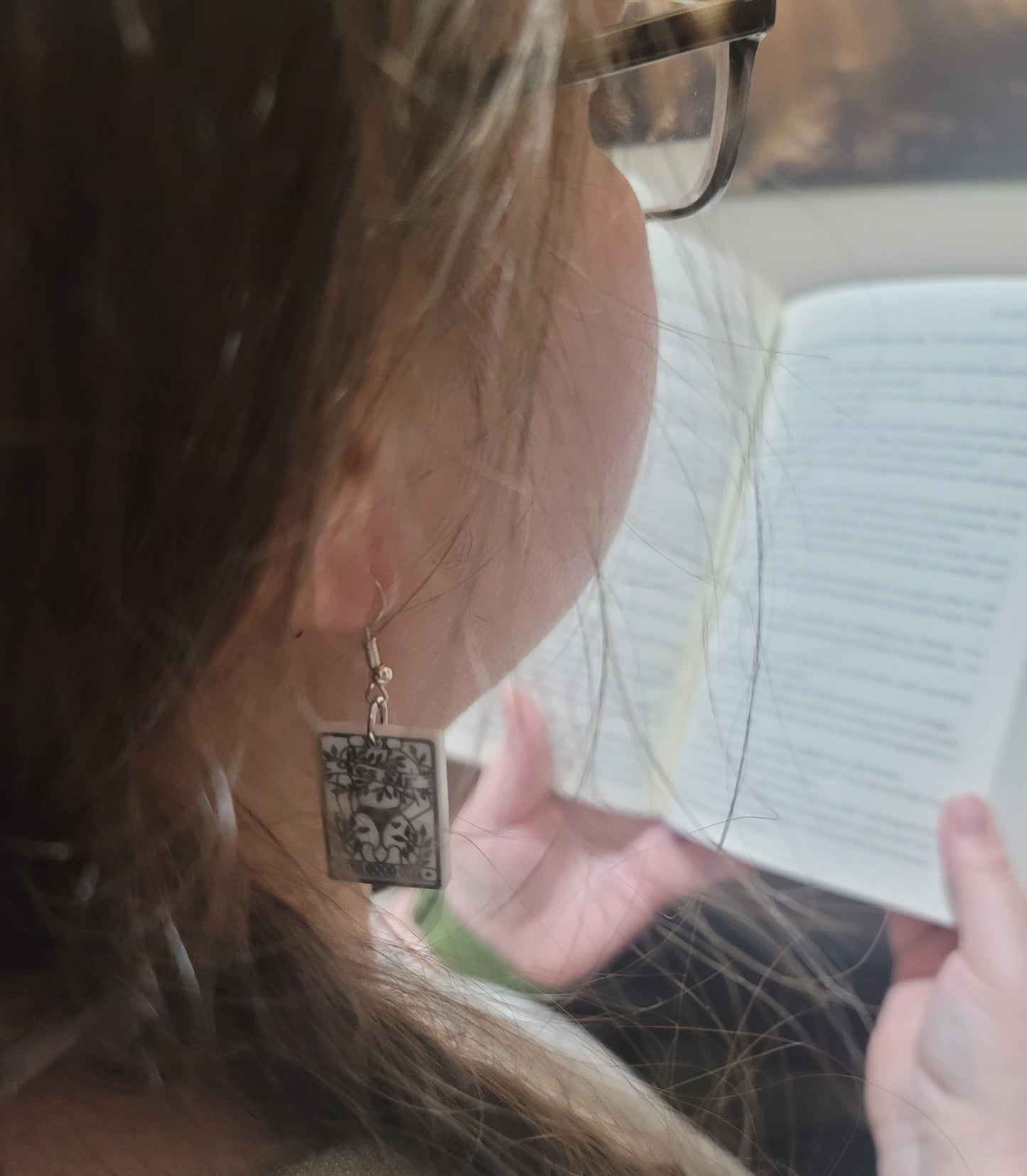 Good Girl Tarot Card Earrings – Naughty Acrylic Smut Accessory for Edgy Book Lovers