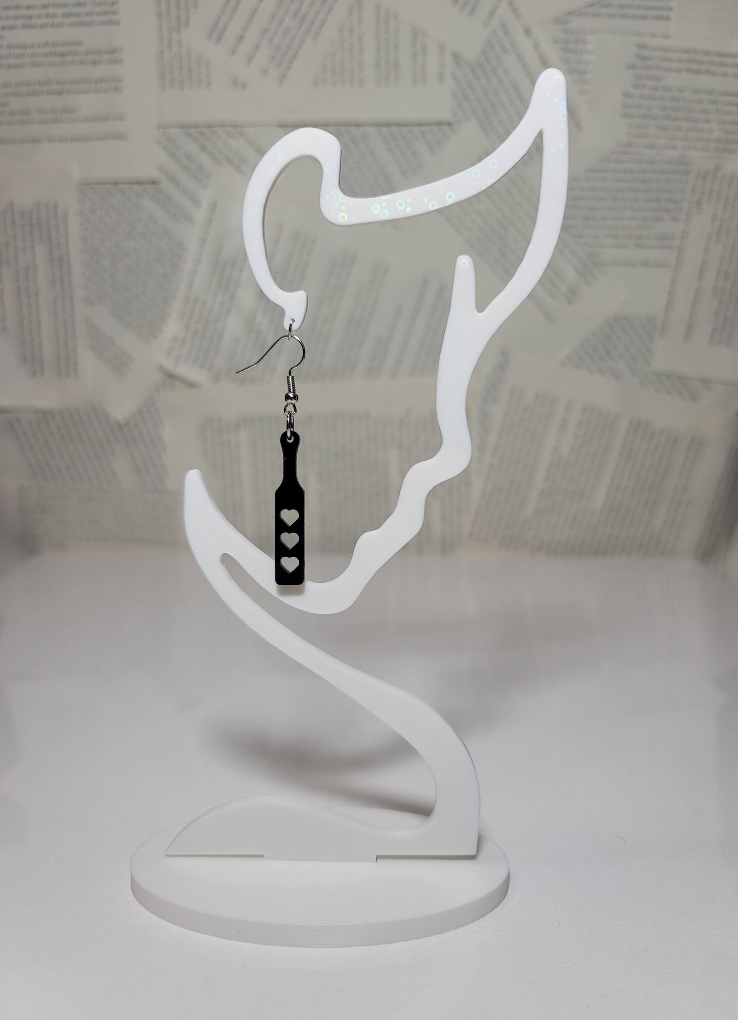 Smutty Spanking Paddle Earrings – Saucy Acrylic Dangles with Bookish Vibes