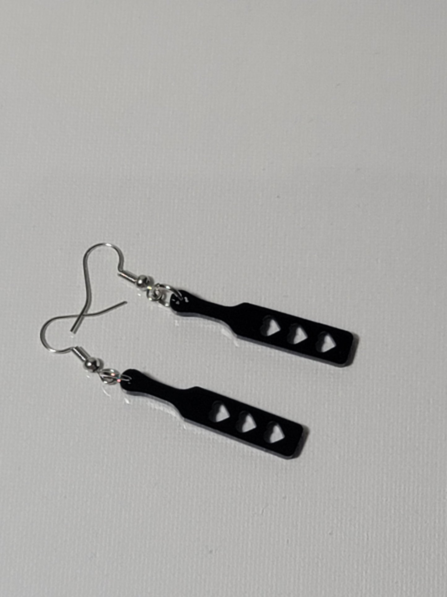 Smutty Spanking Paddle Earrings – Saucy Acrylic Dangles with Bookish Vibes