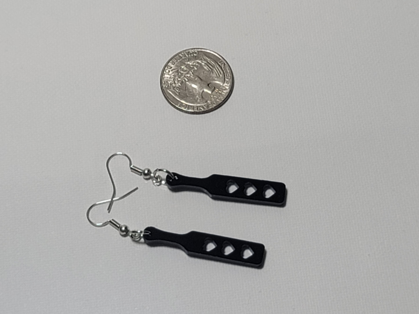 Smutty Spanking Paddle Earrings – Saucy Acrylic Dangles with Bookish Vibes