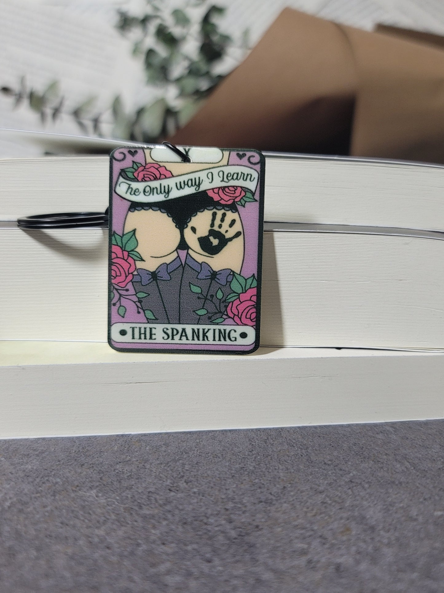 The Only Way I Learn, Spanking’ Keychain – Cute & Naughty Tarot-Inspired Accessory