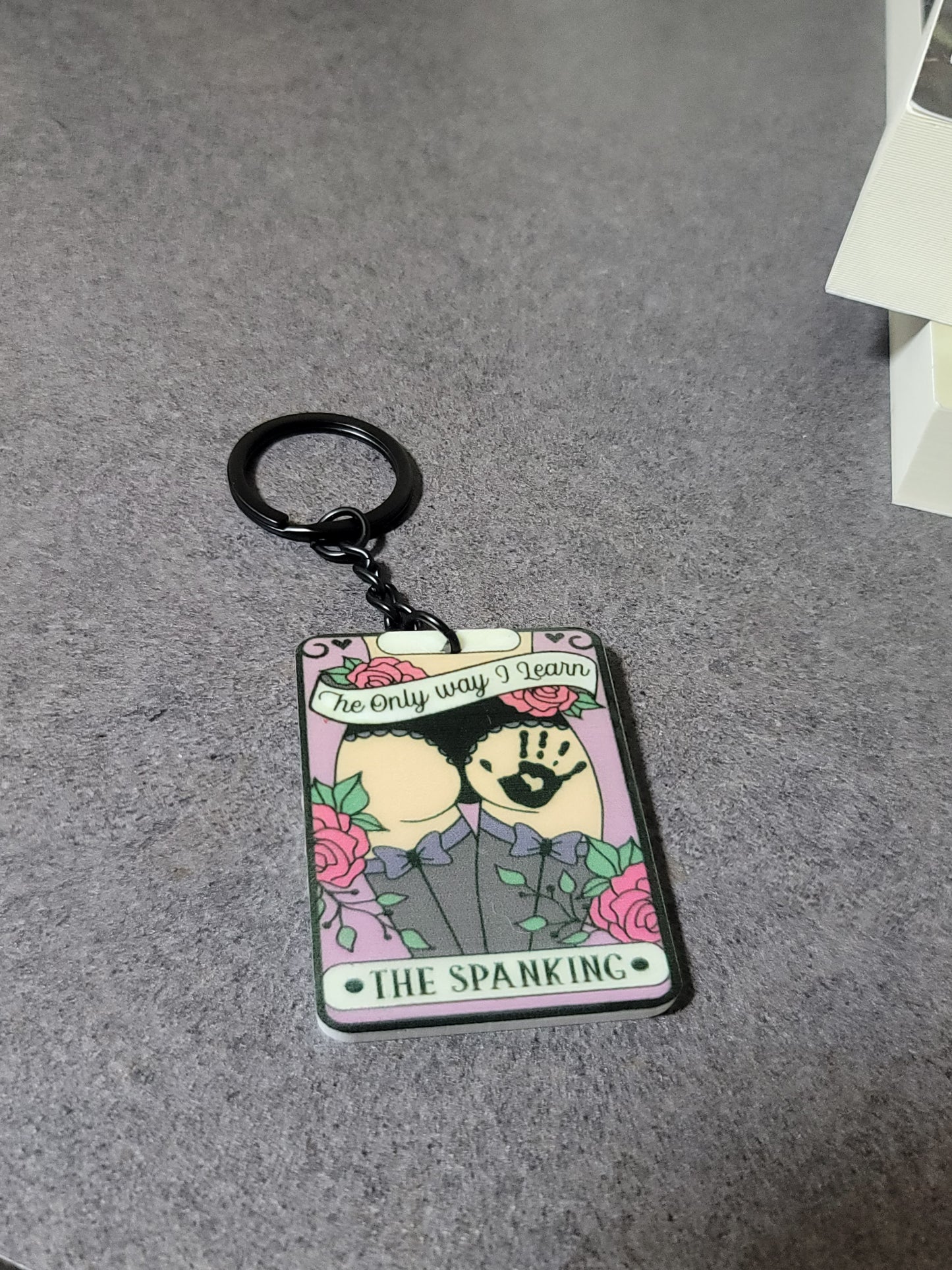 The Only Way I Learn, Spanking’ Keychain – Cute & Naughty Tarot-Inspired Accessory