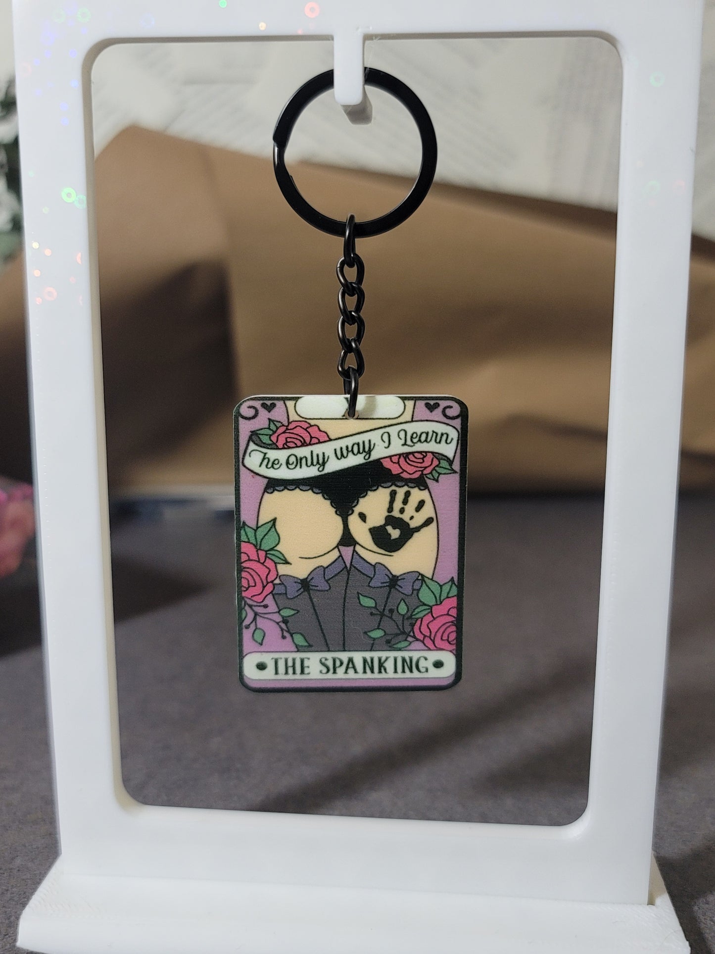 The Only Way I Learn, Spanking’ Keychain – Cute & Naughty Tarot-Inspired Accessory