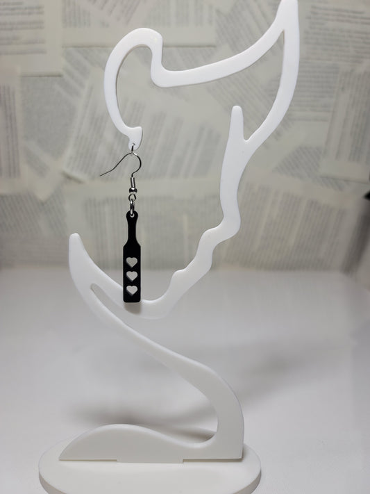 Smutty Spanking Paddle Earrings – Saucy Acrylic Dangles with Bookish Vibes