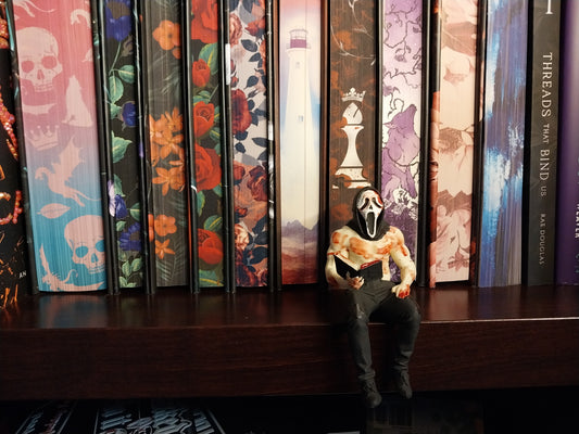 Hand Painted Dark Romance Reader Shelf Sitter | Gothic BookTok Bookshelf Decor for Readers
