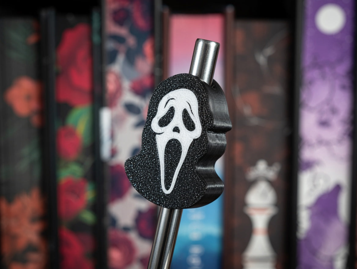 Double Sided Ghostface Mask Straw Topper for Stanley Cups | Dark Romance BookTok Decor
