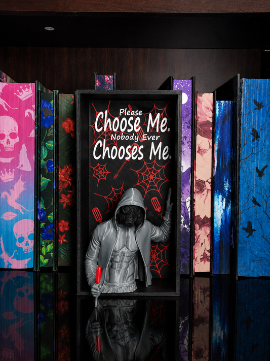 Please Choose Me. Dark Romance Book Nook | Gothic Shelf Insert Inspired by Morally Gray Romance | BookTok Decor