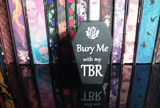 3D Printed Bury Me With My TBR Coffin Trinket Box - Romance Reader Gift, Dark Romance Shelf Decor & Organizer